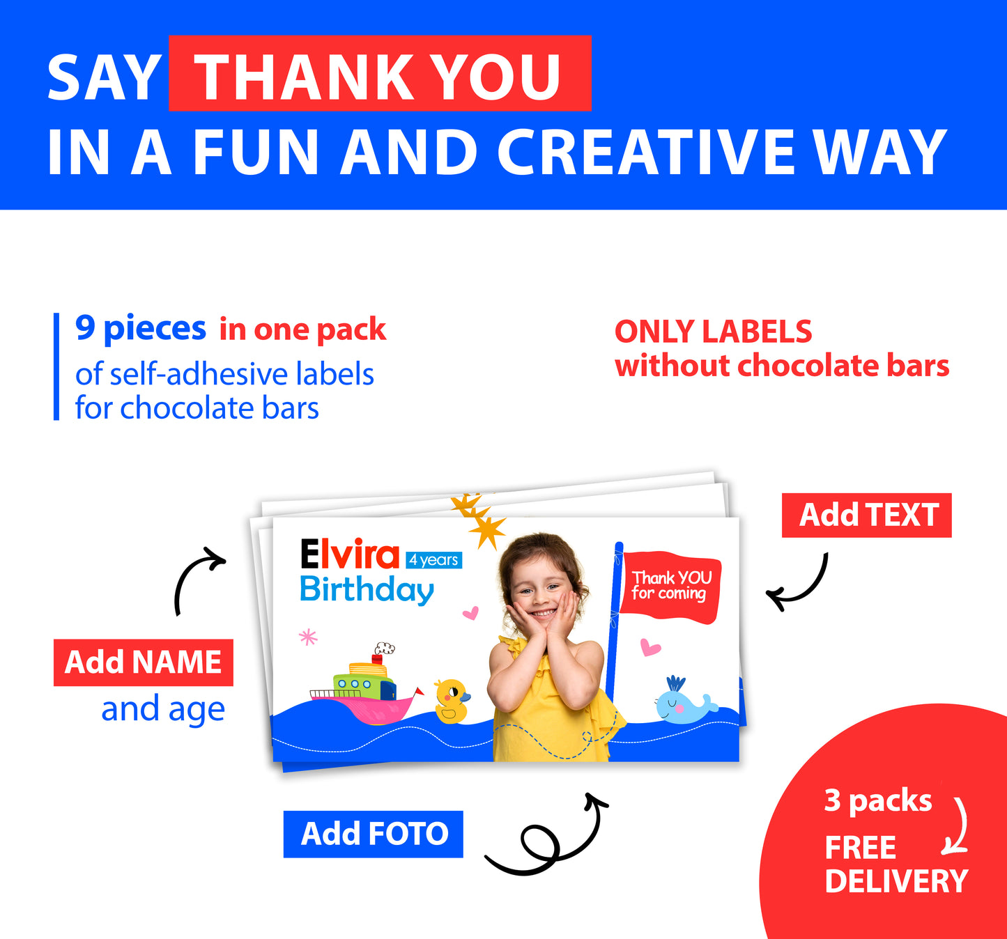 Personalized Stickers for Chocolate Bars